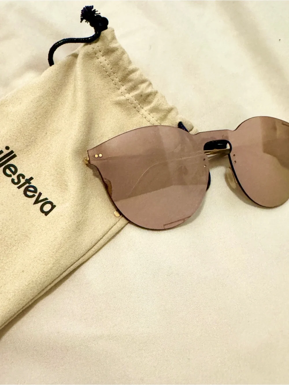 Illesteva Leonard II Mask Sunglasses Rose Gold/Gold